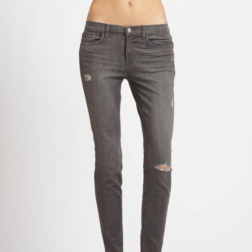 J Brand Women's Gray Kingdom Distressed jean